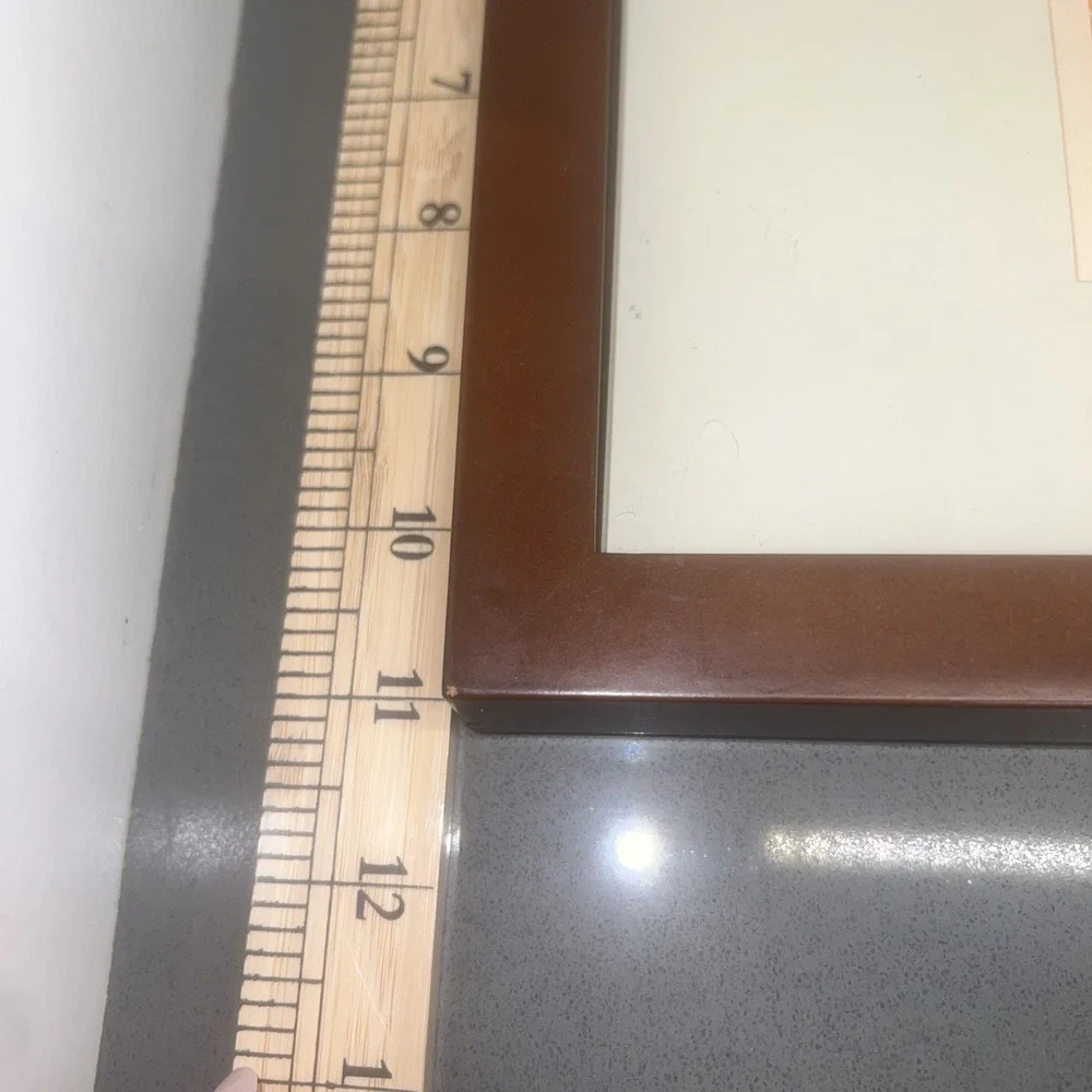 Wooden Frame W/silver Metal Cross Christian